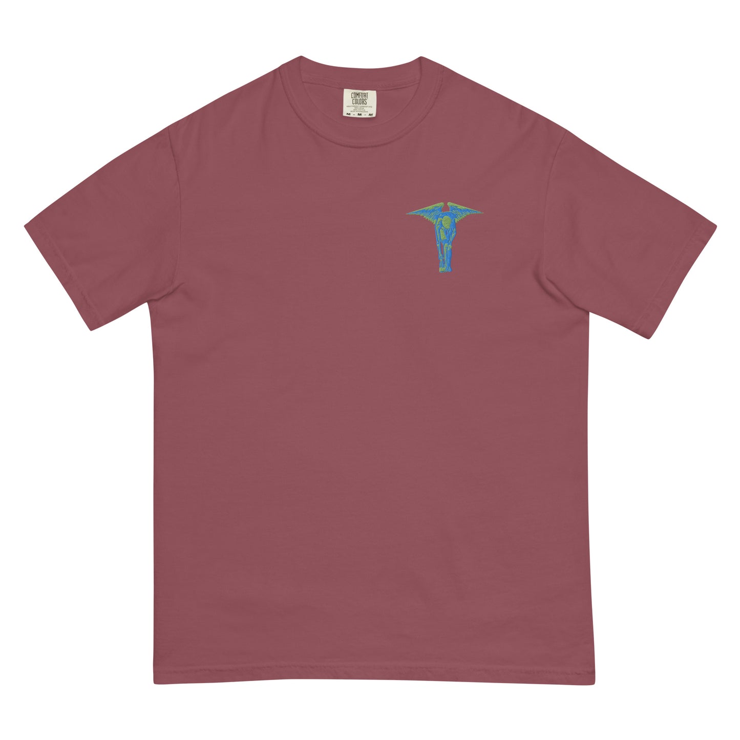 Turquoise Angel Embroidered -Men’s garment-dyed heavyweight t-shirt